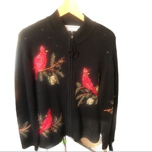 Tiara International Red Cardinal Christmas sweater